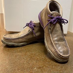 Twisted X Women’s Accented Purple Driving Mocs     Size 8.5 medium